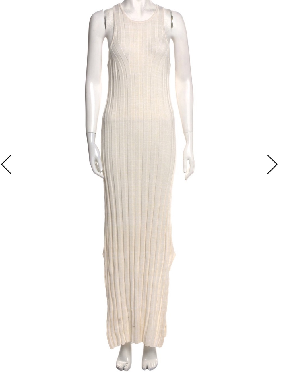 Loulou Studio Islet Sleeveless Ribbed Maxi Dress in Cream